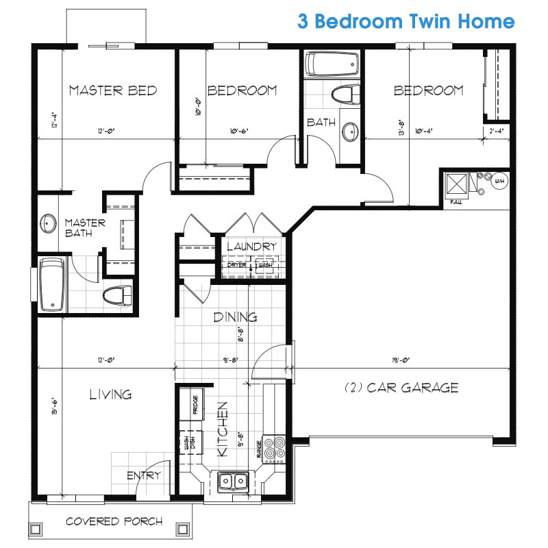3 Bedroom Twin Home