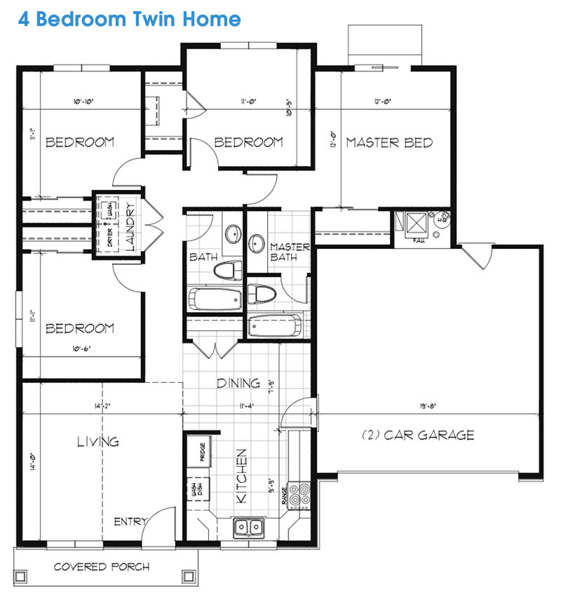 4 Bedroom Twin Home
